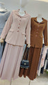 Collar Down Button Down Blazer with Skirts